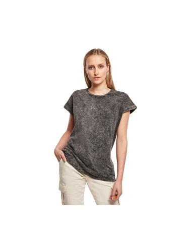 B-BY053-Ladies Acid Washed Extended Shoulder Tee